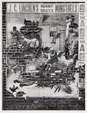 WALKER EVANS (1903-1975) Doorway, 204 West 13th Street, New York City * Minstrel Poster, Alabama * Stamped Tin Relic, New York City.